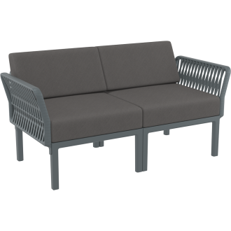 Zestaw ogrodowy sofa + 2 fotele + stolik Portofino Set ciemny szary Siesta