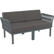 Zestaw ogrodowy sofa + 2 fotele + stolik Portofino Set ciemny szary Siesta