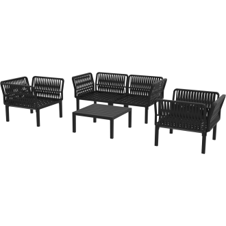 Zestaw ogrodowy sofa + 2 fotele + stolik Portofino Set  czarny Siesta