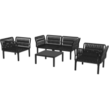 Zestaw ogrodowy sofa + 2 fotele + stolik Portofino Set  czarny Siesta