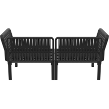 Zestaw ogrodowy sofa + 2 fotele + stolik Portofino Set  czarny Siesta