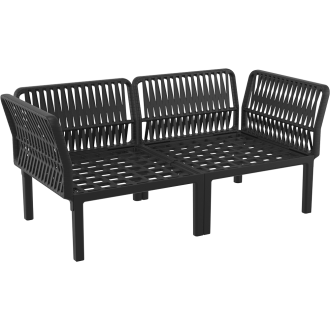Zestaw ogrodowy sofa + 2 fotele + stolik Portofino Set  czarny Siesta