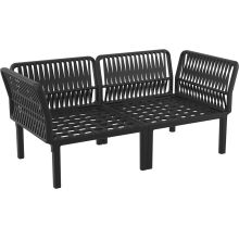 Zestaw ogrodowy sofa + 2 fotele + stolik Portofino Set  czarny Siesta