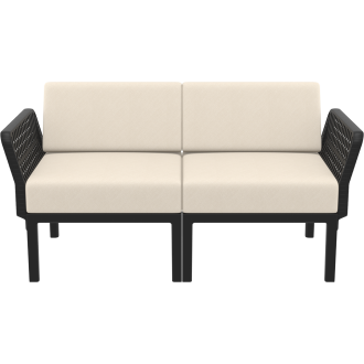 Zestaw ogrodowy sofa + 2 fotele + stolik Portofino Set  czarny Siesta