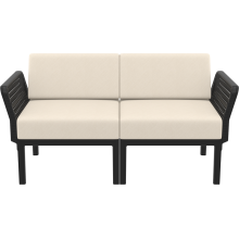 Zestaw ogrodowy sofa + 2 fotele + stolik Portofino Set  czarny Siesta