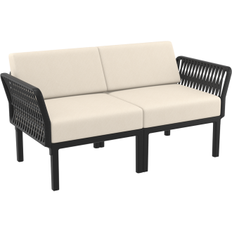 Zestaw ogrodowy sofa + 2 fotele + stolik Portofino Set  czarny Siesta