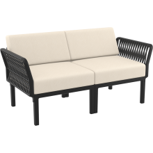 Zestaw ogrodowy sofa + 2 fotele + stolik Portofino Set  czarny Siesta