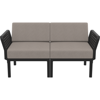 Zestaw ogrodowy sofa + 2 fotele + stolik Portofino Set  czarny Siesta