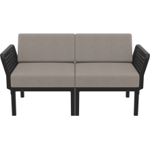 Zestaw ogrodowy sofa + 2 fotele + stolik Portofino Set  czarny Siesta