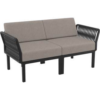 Zestaw ogrodowy sofa + 2 fotele + stolik Portofino Set  czarny Siesta
