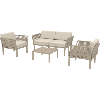 Zestaw ogrodowy sofa + 2 fotele + stolik Portofino Set taupe Siesta