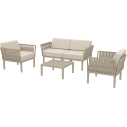 Zestaw ogrodowy sofa + 2 fotele + stolik Portofino Set taupe Siesta
