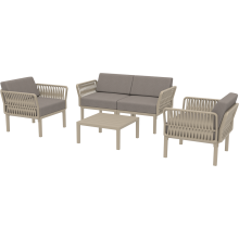 Zestaw ogrodowy sofa + 2 fotele + stolik Portofino Set taupe Siesta