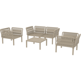 Zestaw ogrodowy sofa + 2 fotele + stolik Portofino Set taupe Siesta