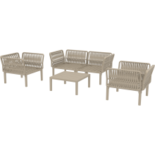 Zestaw ogrodowy sofa + 2 fotele + stolik Portofino Set taupe Siesta