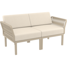 Zestaw ogrodowy sofa + 2 fotele + stolik Portofino Set taupe Siesta