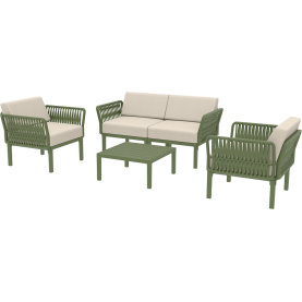 Zestaw ogrodowy sofa + 2 fotele + stolik Portofino Set oliwkowy Siesta