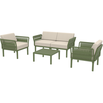 Zestaw ogrodowy sofa + 2 fotele + stolik Portofino Set oliwkowy Siesta