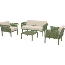 Zestaw ogrodowy sofa + 2 fotele + stolik Portofino Set oliwkowy Siesta