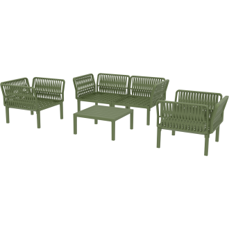 Zestaw ogrodowy sofa + 2 fotele + stolik Portofino Set oliwkowy Siesta