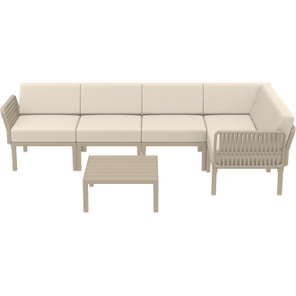 Zestaw ogrodowy narożny + stolik Portofino Set taupe Siesta