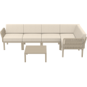 Zestaw ogrodowy narożny + stolik Portofino Set taupe Siesta