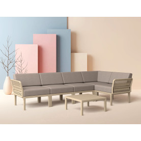Zestaw ogrodowy narożny + stolik Portofino Set taupe Siesta 2