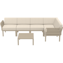 Zestaw ogrodowy narożny + stolik Portofino Set taupe Siesta