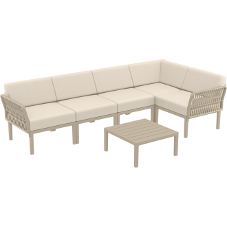Zestaw ogrodowy narożny + stolik Portofino Set taupe Siesta