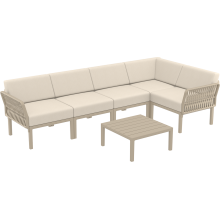 Zestaw ogrodowy narożny + stolik Portofino Set taupe Siesta