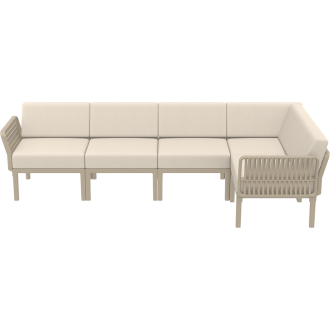 Zestaw ogrodowy narożny + stolik Portofino Set taupe Siesta