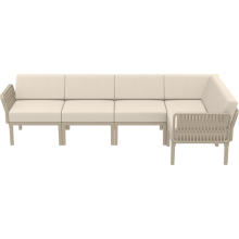Zestaw ogrodowy narożny + stolik Portofino Set taupe Siesta