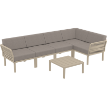 Zestaw ogrodowy narożny + stolik Portofino Set taupe Siesta