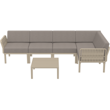 Zestaw ogrodowy narożny + stolik Portofino Set taupe Siesta