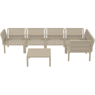 Zestaw ogrodowy narożny + stolik Portofino Set taupe Siesta