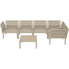 Zestaw ogrodowy narożny + stolik Portofino Set taupe Siesta