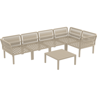 Zestaw ogrodowy narożny + stolik Portofino Set taupe Siesta