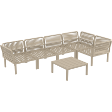 Zestaw ogrodowy narożny + stolik Portofino Set taupe Siesta