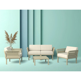 Fotel ogrodowy z poduszkami Portofino Lounge taupe Siesta 2