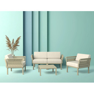 Fotel ogrodowy z poduszkami Portofino Lounge taupe Siesta