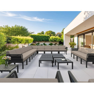 Stolik ogrodowy z tworzywa Portofino Lounge 70x70cm czarny Siesta