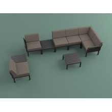 Stolik ogrodowy z tworzywa Portofino Lounge 70x70cm czarny Siesta