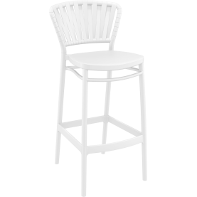 Krzesło barowe zewnętrzne z tworzywa Portofino 75cm białe Siesta