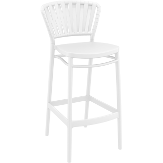 Krzesło barowe zewnętrzne z tworzywa Portofino 75cm białe Siesta