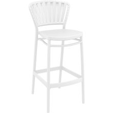Krzesło barowe zewnętrzne z tworzywa Portofino 75cm białe Siesta