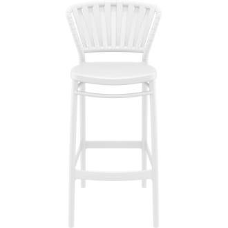 Krzesło barowe zewnętrzne z tworzywa Portofino 75cm białe Siesta