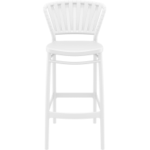 Krzesło barowe zewnętrzne z tworzywa Portofino 75cm białe Siesta