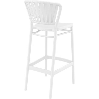 Krzesło barowe zewnętrzne z tworzywa Portofino 75cm białe Siesta