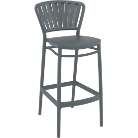 Krzesło barowe zewnętrzne z tworzywa Portofino 75cm ciemny szary Siesta