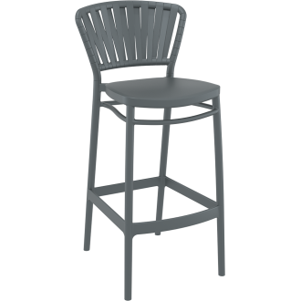 Krzesło barowe zewnętrzne z tworzywa Portofino 75cm ciemny szary Siesta
